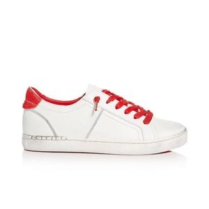 Dolce Vita White with Red Lace Sneakers